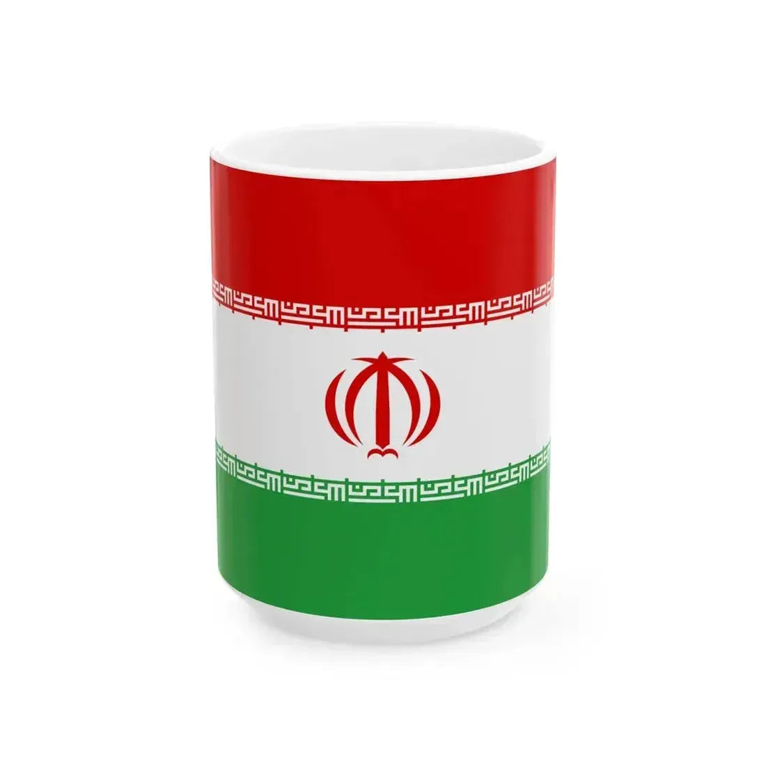 Flag of Iran upside down (Iran) White Coffee Mug 15oz - Go Mug Yourself