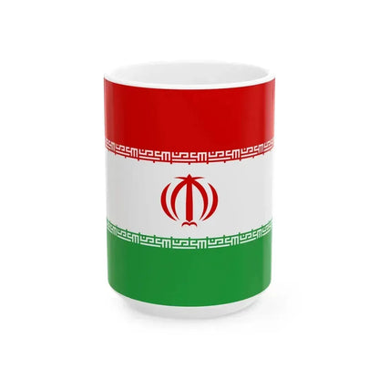 Flag of Iran upside down (Iran) White Coffee Mug 15oz - Go Mug Yourself