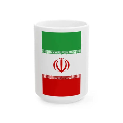 Flag of Iran vertical (Iran) White Coffee Mug 15oz - Go Mug Yourself