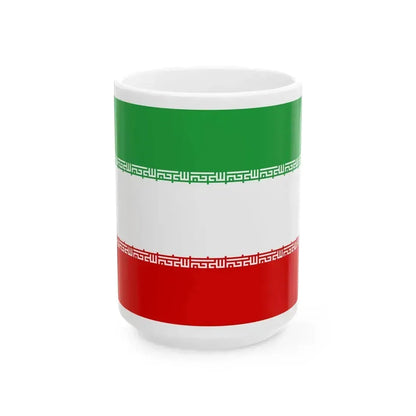 Flag of Iran without Tawhid (Iran) White Coffee Mug 15oz - Go Mug Yourself