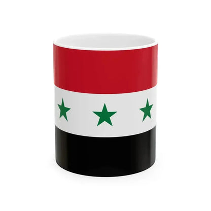 Flag of Iraq 1963-1991 (Iraq) White Coffee Mug 11oz - Go Mug Yourself