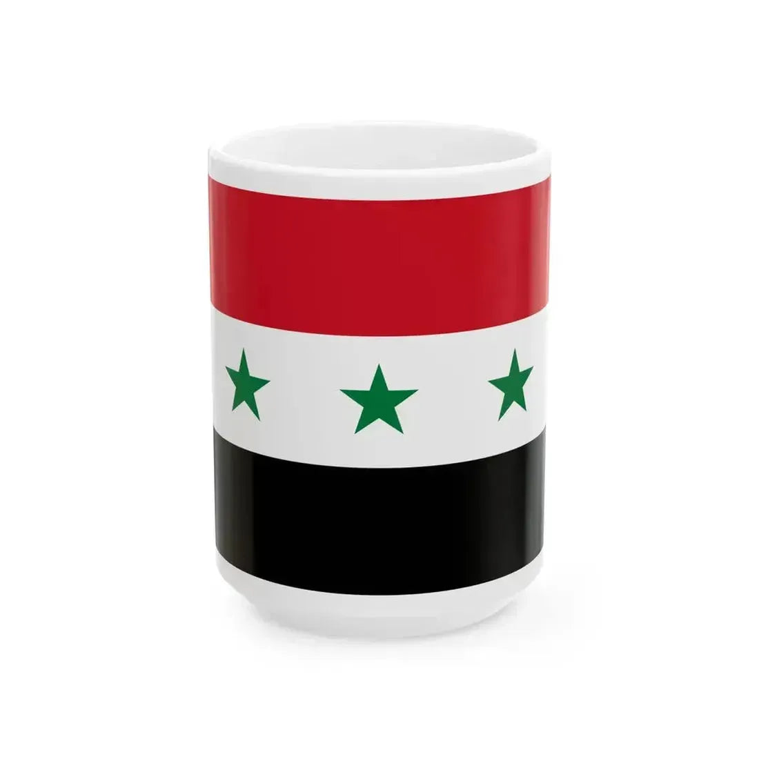 Flag of Iraq 1963-1991 (Iraq) White Coffee Mug 15oz - Go Mug Yourself