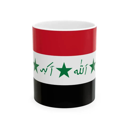 Flag of Iraq 1991-2004 Alternate (Iraq) White Coffee Mug 11oz - Go Mug Yourself