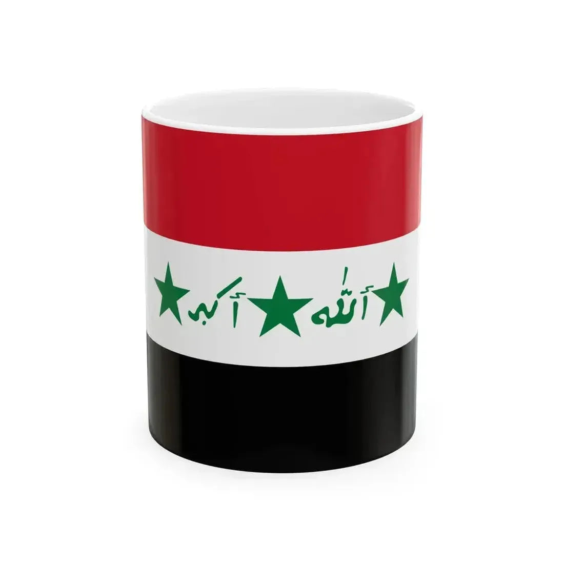 Flag of Iraq 1991-2004 (Iraq) White Coffee Mug 11oz - Go Mug Yourself