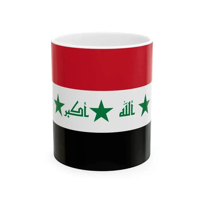 Flag of Iraq 2004-2008 (Iraq) White Coffee Mug 11oz - Go Mug Yourself