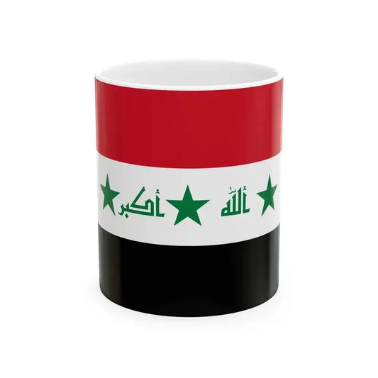 Flag of Iraq 2004-2008 (Iraq) White Coffee Mug 11oz - Go Mug Yourself