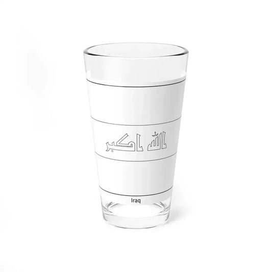 Flag of Iraq colouring page (Iraq) Pint Glass 16oz 16oz - Go Mug Yourself