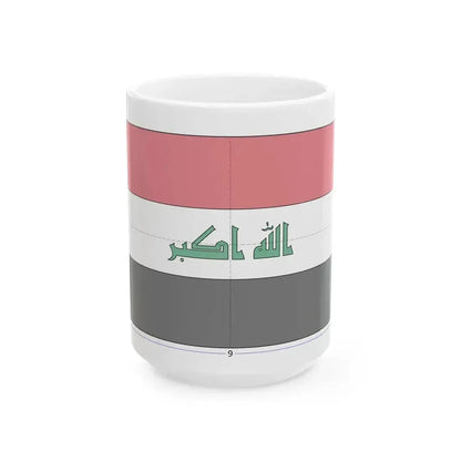 Flag of Iraq construction sheet (Iraq) White Coffee Mug 15oz - Go Mug Yourself