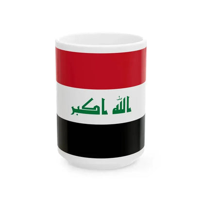 Flag of Iraq (Iraq) White Coffee Mug 15oz - Go Mug Yourself