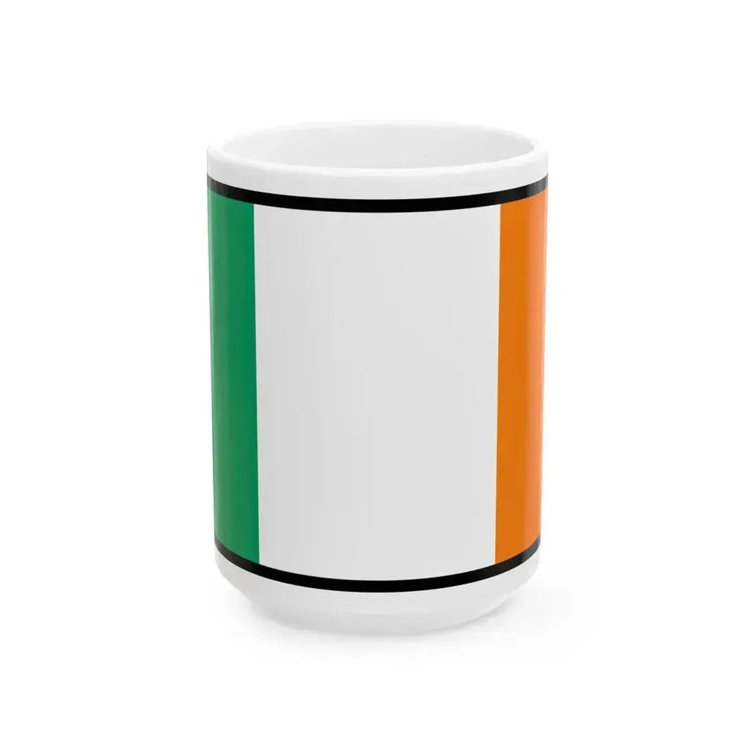 Flag of Ireland bordered (Ireland) White Coffee Mug 15oz - Go Mug Yourself