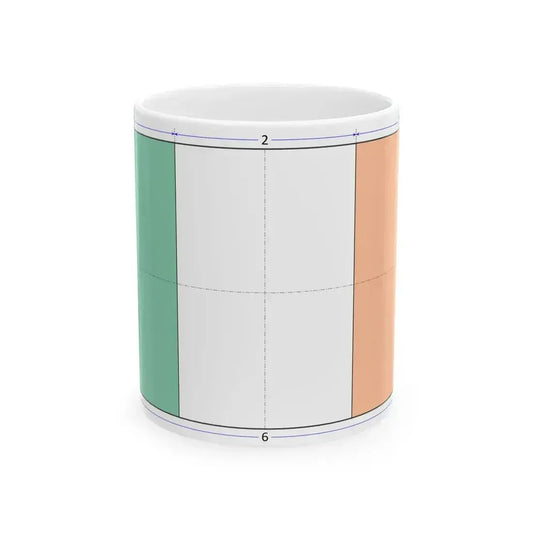 Flag of Ireland construction sheet (Ireland) White Coffee Mug 11oz - Go Mug Yourself