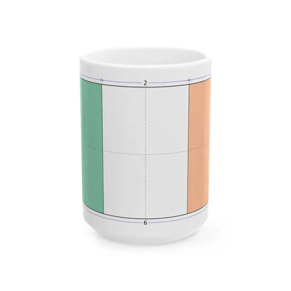 Flag of Ireland construction sheet (Ireland) White Coffee Mug 15oz - Go Mug Yourself