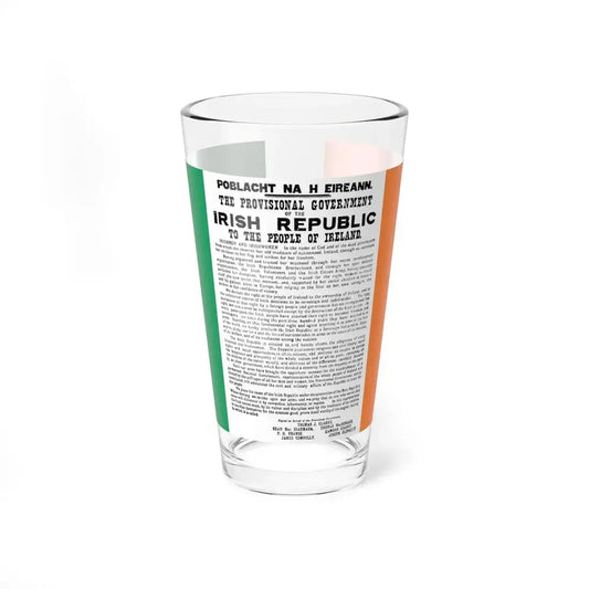 Flag of Ireland with Easter Proclamation (Ireland) Pint Glass 16oz 16oz - Go Mug Yourself