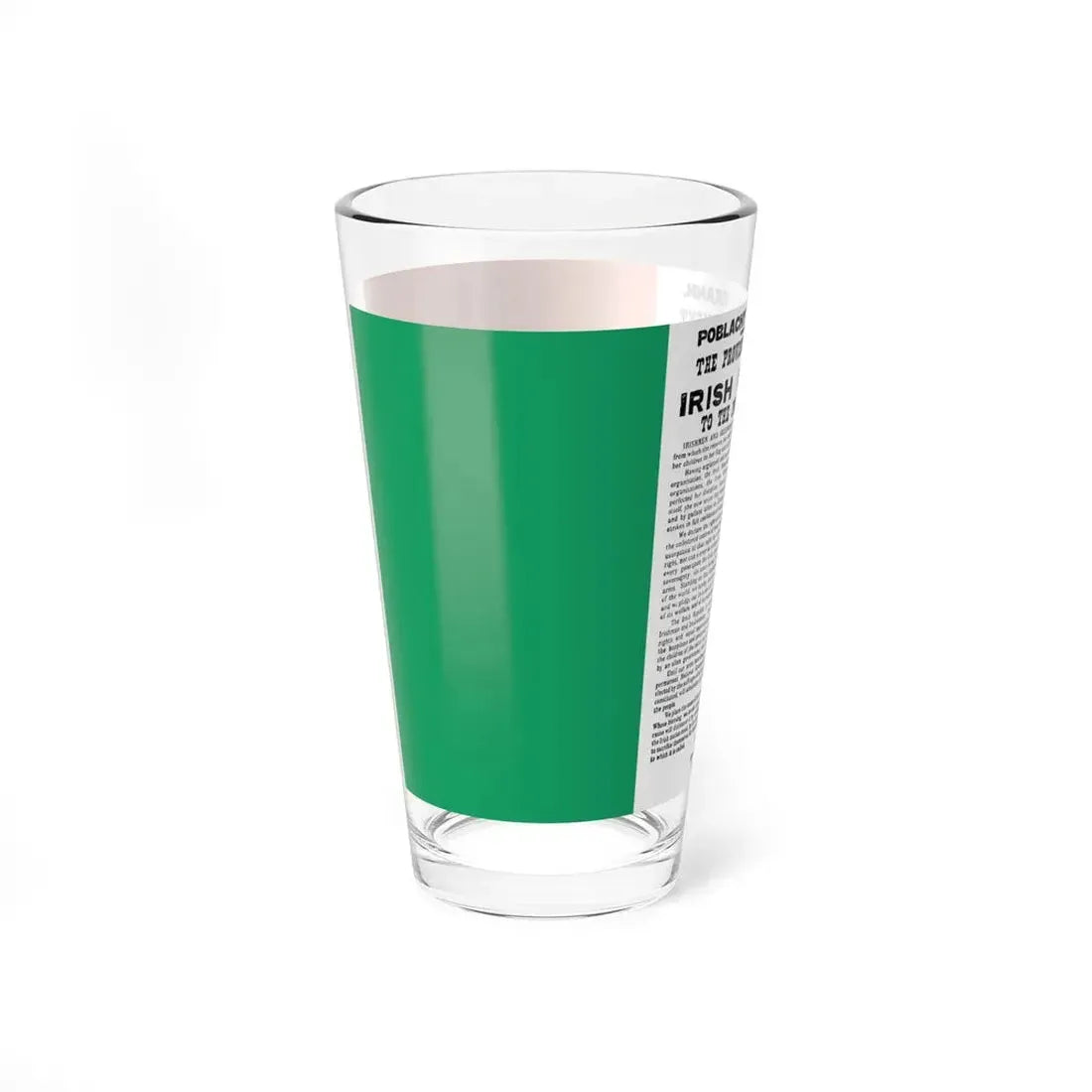 Flag of Ireland with Easter Proclamation (Ireland) Pint Glass 16oz - Go Mug Yourself