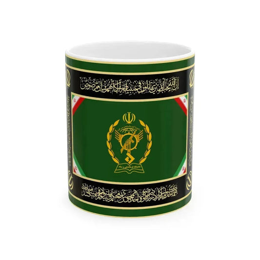 Flag of IRGC Command and Staff University (Iran) White Coffee Mug 11oz - Go Mug Yourself
