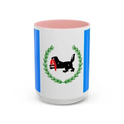 Flag of Irkutsk Oblast Russia - Accent Coffee Mug 15oz Pink - Go Mug Yourself