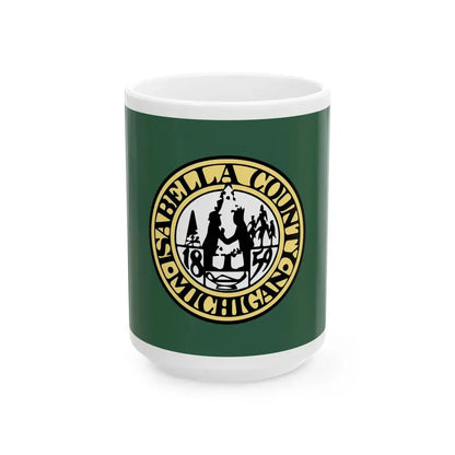 Flag of Isabella County Michigan (United States) White Coffee Mug 15oz - Go Mug Yourself