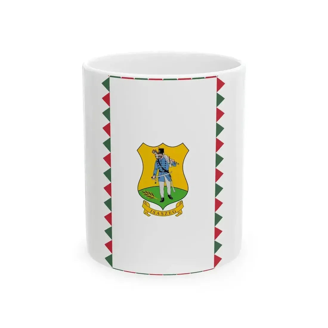Flag of Isaszeg vertical (Hungary) White Coffee Mug 11oz - Go Mug Yourself