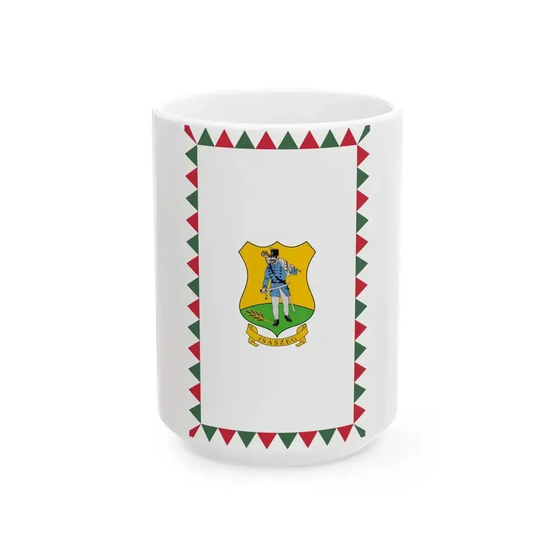 Flag of Isaszeg vertical (Hungary) White Coffee Mug 15oz - Go Mug Yourself