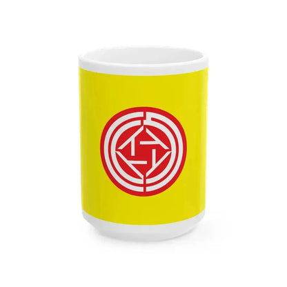 Flag of Ishikari Hokkaido 1927-1996 (Japan) White Coffee Mug 15oz - Go Mug Yourself