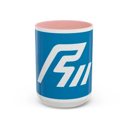 Flag of Ishikawa Prefecture Japan - Accent Coffee Mug 15oz Pink - Go Mug Yourself