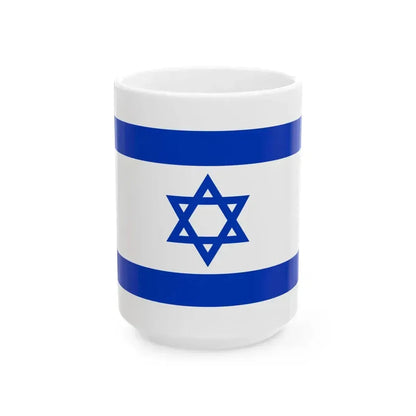 Flag of Israel 1-2 (Israel) White Coffee Mug 15oz - Go Mug Yourself