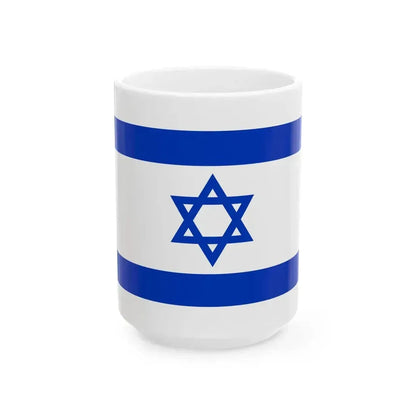 Flag of Israel 3-5 (Israel) White Coffee Mug 15oz - Go Mug Yourself