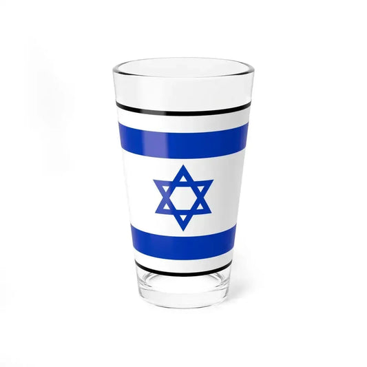 Flag of Israel bordered (Israel) Pint Glass 16oz 16oz - Go Mug Yourself