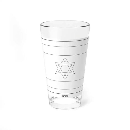 Flag of Israel colouring page (Israel) Pint Glass 16oz 16oz - Go Mug Yourself