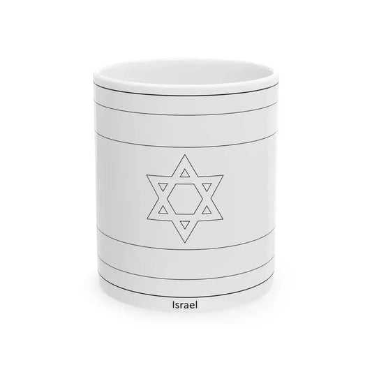 Flag of Israel colouring page (Israel) White Coffee Mug 11oz - Go Mug Yourself