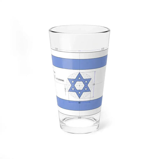 Flag of Israel construction sheet D66 (Israel) Pint Glass 16oz 16oz - Go Mug Yourself