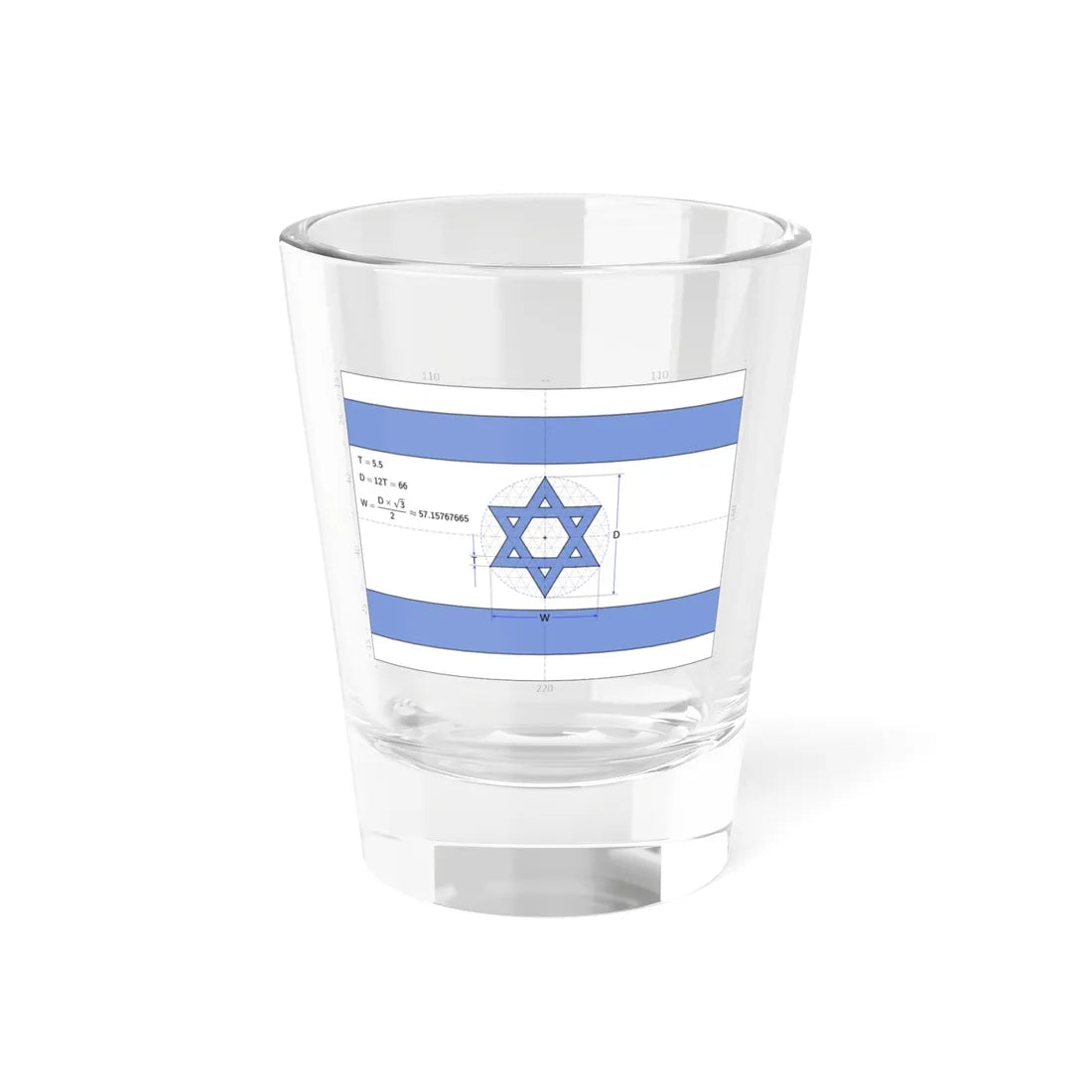 Flag of Israel construction sheet D66 (Israel) Shot Glass 1.5oz 1.5oz - Go Mug Yourself