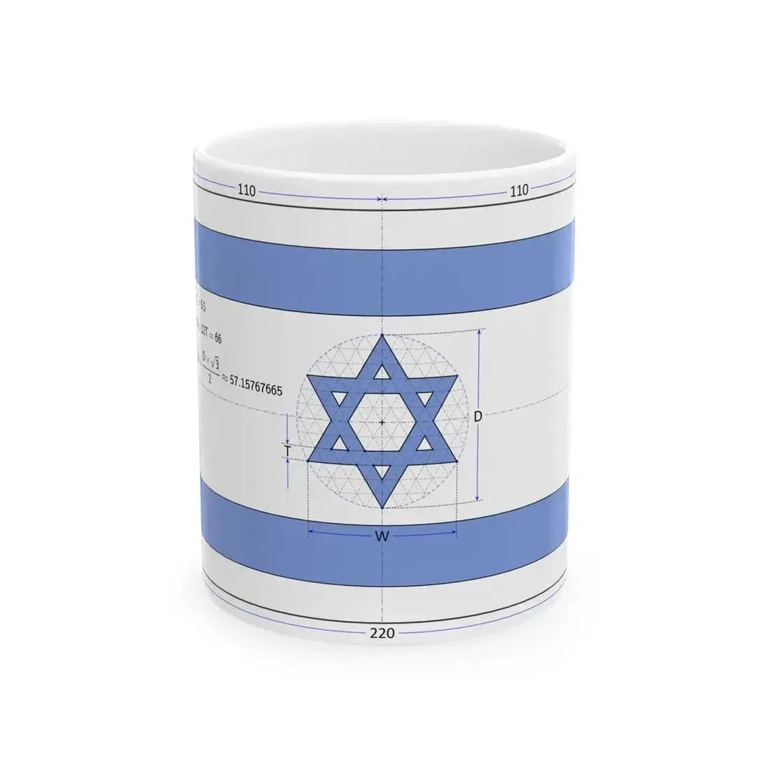 Flag of Israel construction sheet D66 (Israel) White Coffee Mug 11oz - Go Mug Yourself