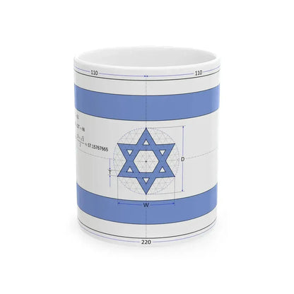 Flag of Israel construction sheet D66 (Israel) White Coffee Mug 11oz - Go Mug Yourself