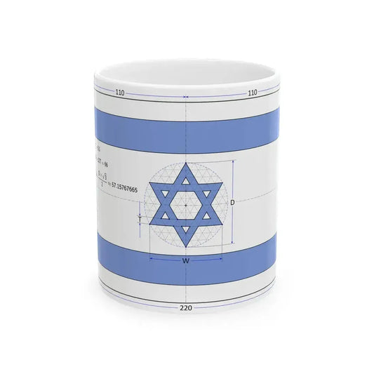 Flag of Israel construction sheet D66 (Israel) White Coffee Mug 11oz - Go Mug Yourself