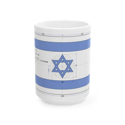 Flag of Israel construction sheet D66 (Israel) White Coffee Mug 15oz - Go Mug Yourself