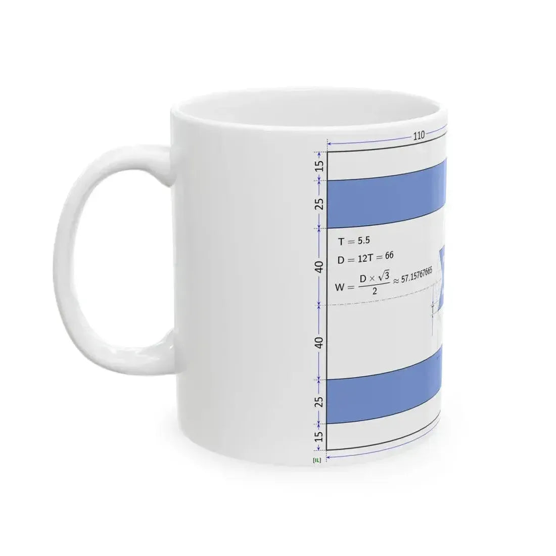 Flag of Israel construction sheet D66 (Israel) White Coffee Mug - Go Mug Yourself