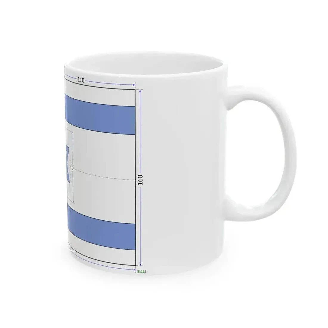 Flag of Israel construction sheet D66 (Israel) White Coffee Mug - Go Mug Yourself