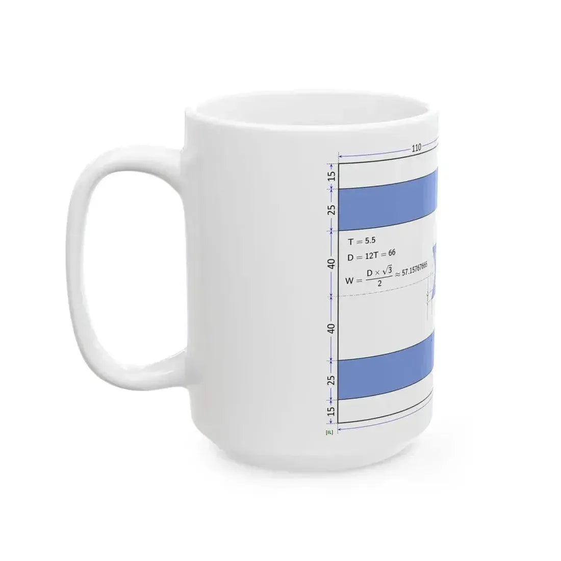Flag of Israel construction sheet D66 (Israel) White Coffee Mug - Go Mug Yourself