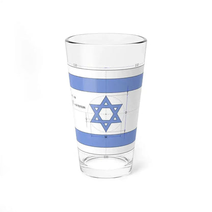 Flag of Israel construction sheet (Israel) Pint Glass 16oz 16oz - Go Mug Yourself