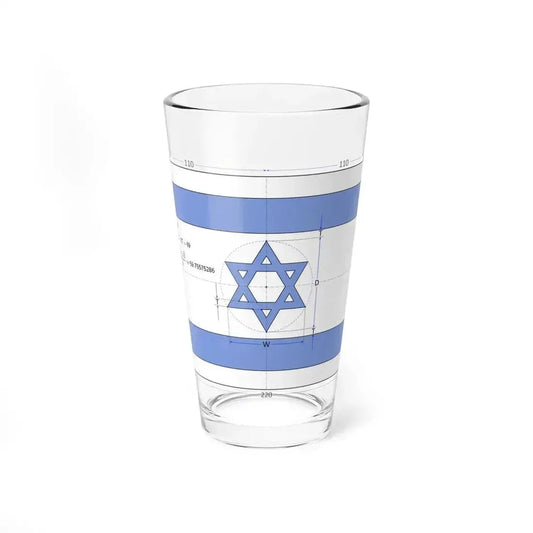 Flag of Israel construction sheet (Israel) Pint Glass 16oz 16oz - Go Mug Yourself
