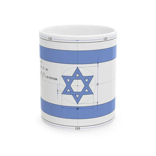 Flag of Israel construction sheet (Israel) White Coffee Mug 11oz - Go Mug Yourself
