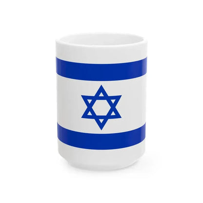 Flag of Israel (Israel) White Coffee Mug 15oz - Go Mug Yourself