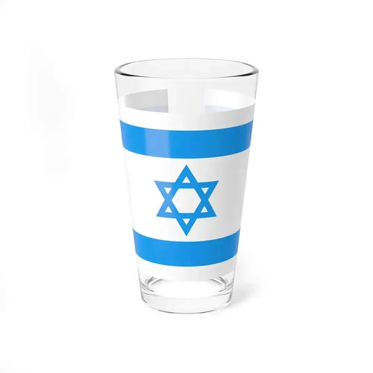 Flag of Israel Light Blue 1-2 (Israel) Pint Glass 16oz 16oz - Go Mug Yourself
