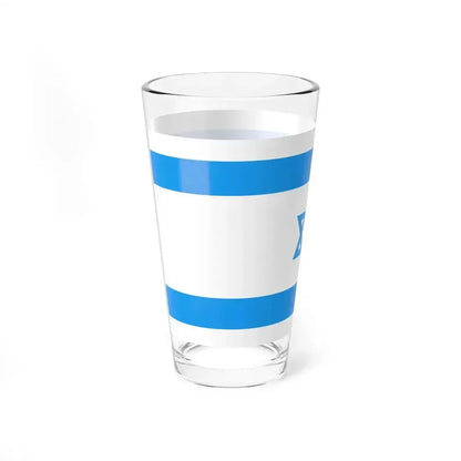 Flag of Israel Light Blue 1-2 (Israel) Pint Glass 16oz - Go Mug Yourself