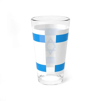 Flag of Israel Light Blue 1-2 (Israel) Pint Glass 16oz - Go Mug Yourself