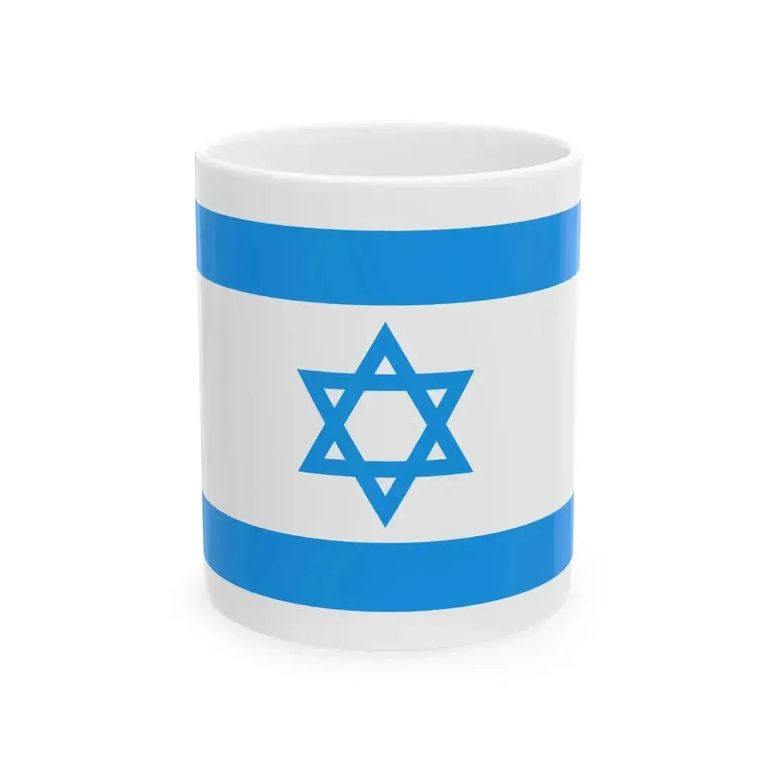 Flag of Israel Light Blue 3-2 (Israel) White Coffee Mug 11oz - Go Mug Yourself