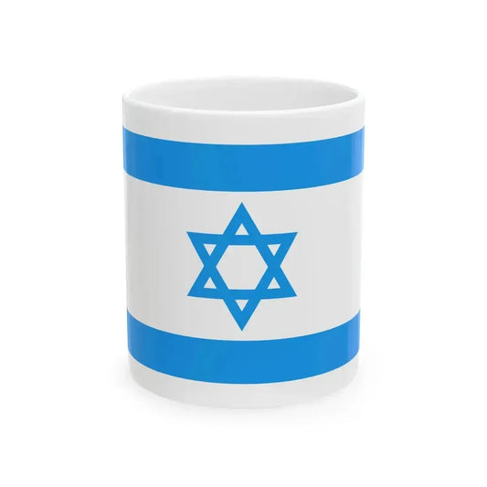Flag of Israel Light Blue 3-2 (Israel) White Coffee Mug 11oz - Go Mug Yourself