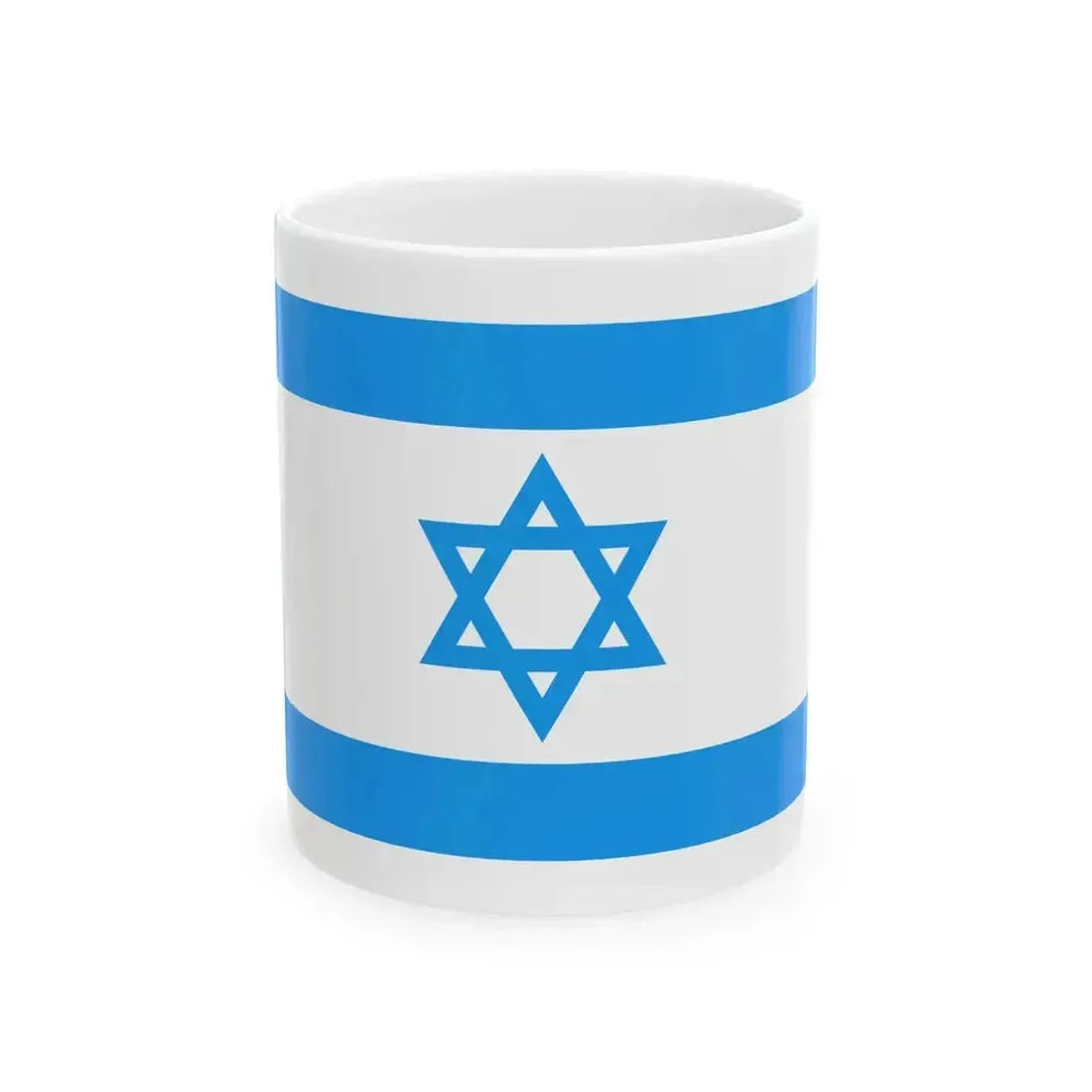 Flag of Israel Light Blue (Israel) White Coffee Mug 11oz - Go Mug Yourself