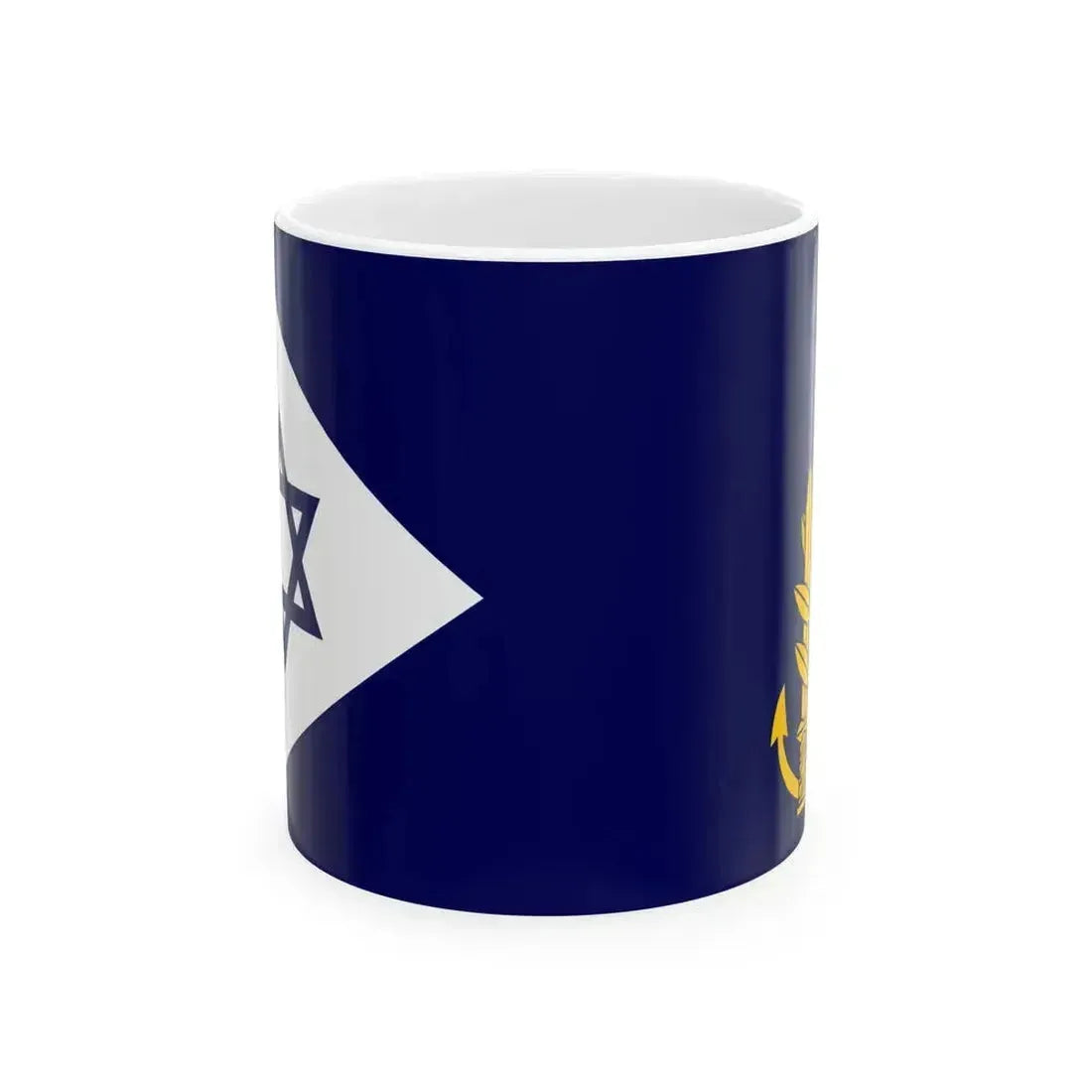 Flag of Israel Navy Commander in Chief at Sea (Israel) White Coffee Mug 11oz - Go Mug Yourself
